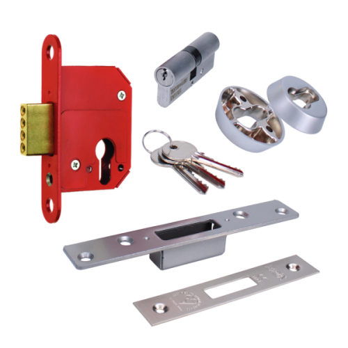 ERA FORTRESS EURO PROFILE BRITISH STANDARD RATED MORTICE DEADLOCK KIT - KEY / KEY CYLINDER